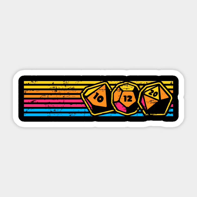 Neon Retro Gamer Dice Sticker by artlahdesigns